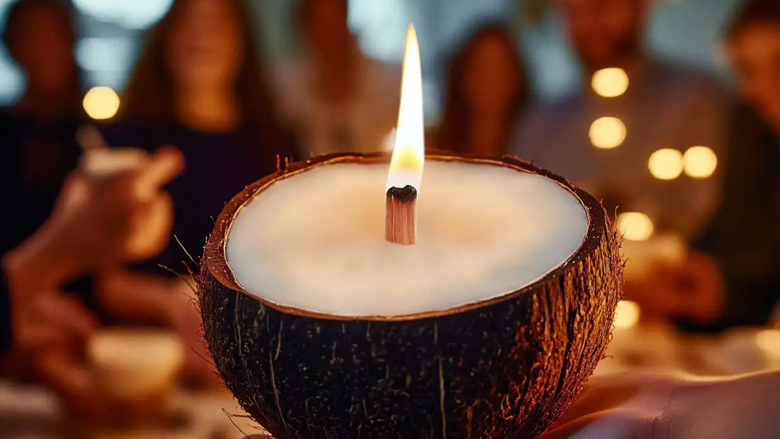 Bougie Luminante allumée tenue dans les mains lors d’un pot entre collègues