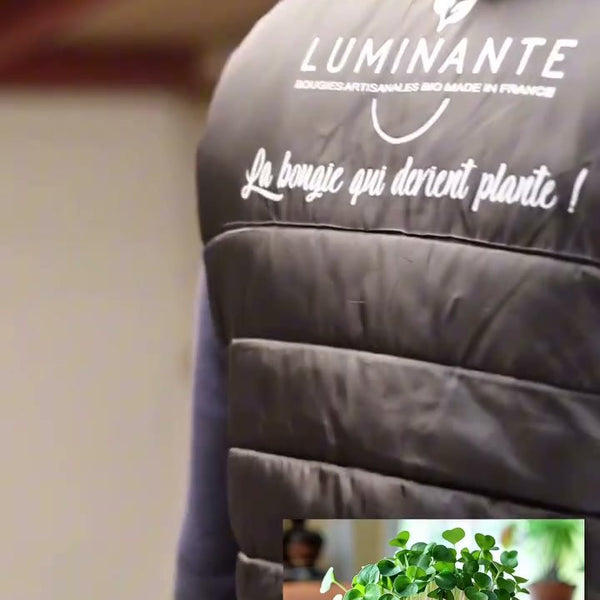 Gilet Luminante brodé du slogan La bougie qui devient plante